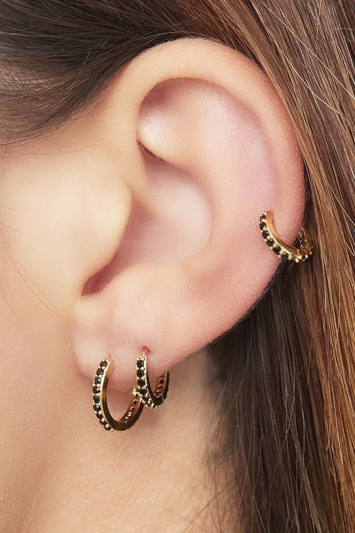 Set of 3 hoops - black