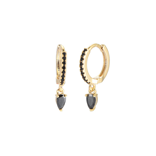 Shining drop black (earrings)