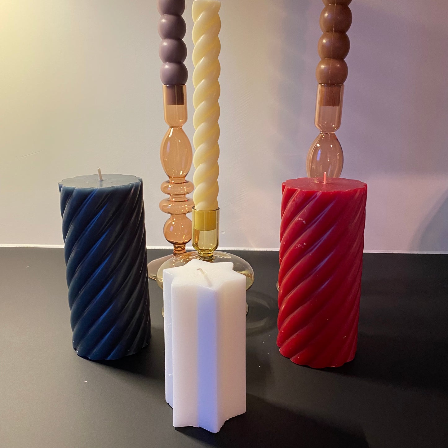 Red pillar candle